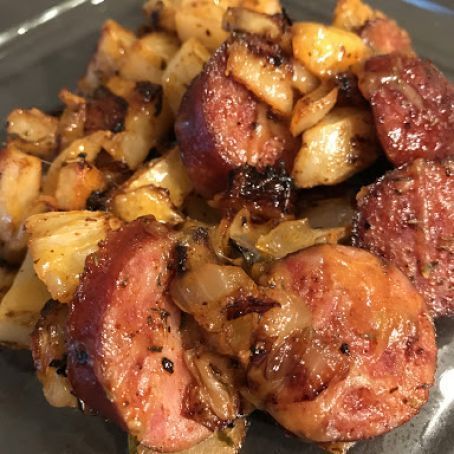 roasted potatos and sausage